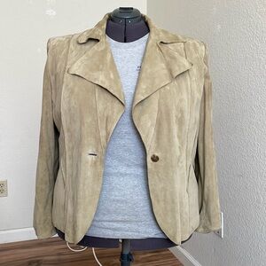 Jones New York suede jacket, 3X, tan